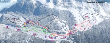 Plan Pistes Ski de Fond Glières